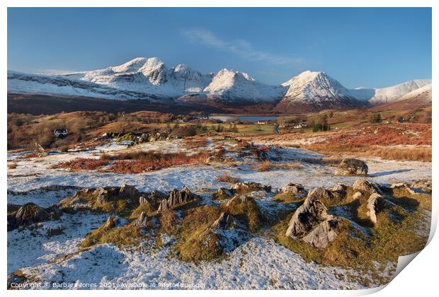 Torrin and Blaven in Winter Isle of Skye Scotland Print by Barbara Jones