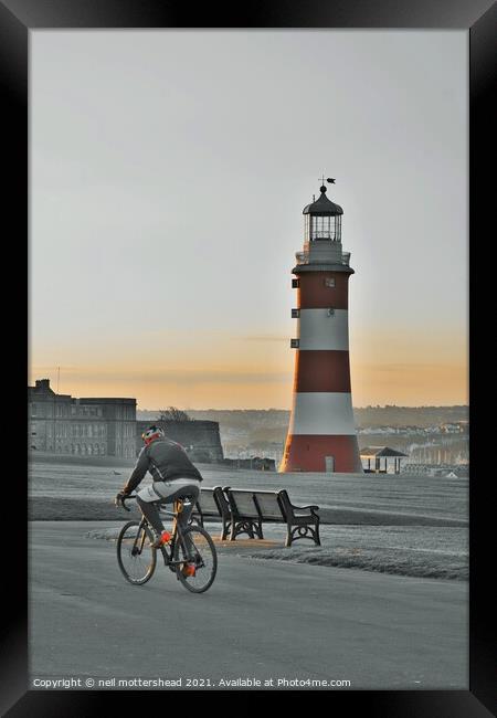 Dawn Rider, Plymouth Hoe. Framed Print by Neil Mottershead