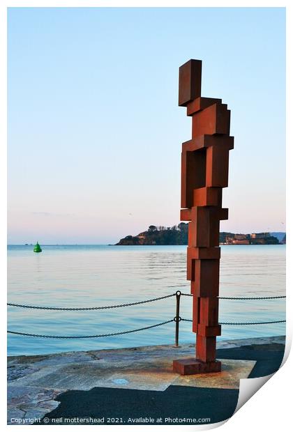 Look II Keeps Watch Over Plymouth Sound. Print by Neil Mottershead