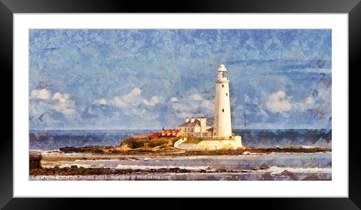 St. Mary's Lighthouse, Whitley Bay Framed Mounted Print by Martyn Arnold