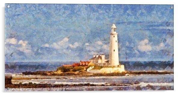 St. Mary's Lighthouse, Whitley Bay Acrylic by Martyn Arnold