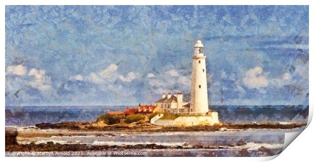 St. Mary's Lighthouse, Whitley Bay Print by Martyn Arnold