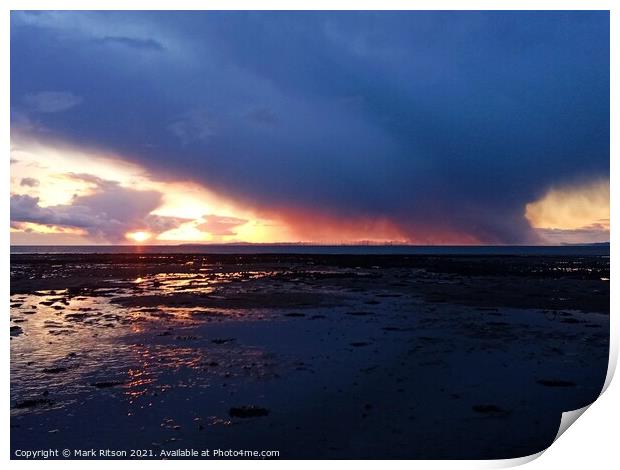 Snow Cloud Sunset Print by Mark Ritson