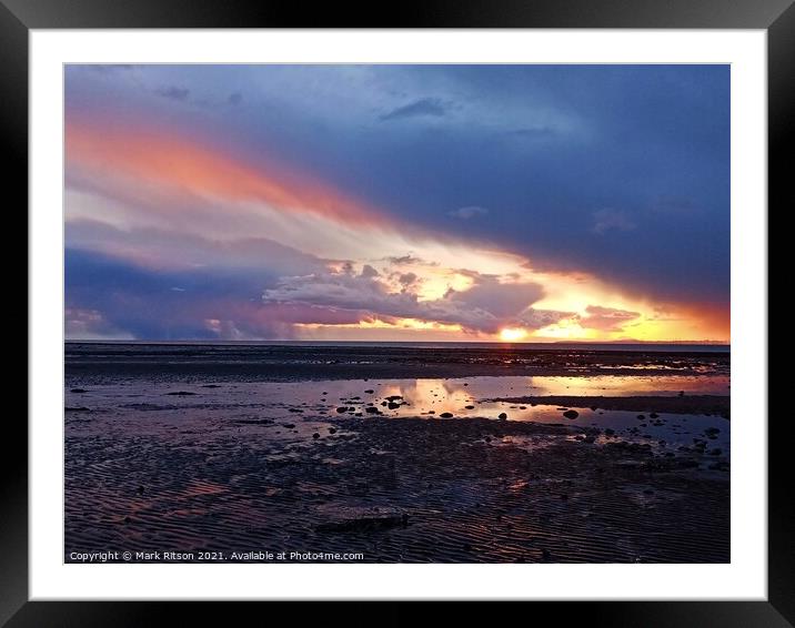 Snow Cloud Filled Sunset  Framed Mounted Print by Mark Ritson