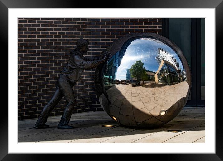 Pushing the Ball Framed Mounted Print by Glen Allen