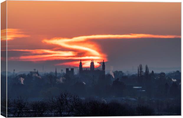 Sunrise over Cambridge, 12th April 2021 Canvas Print by Andrew Sharpe