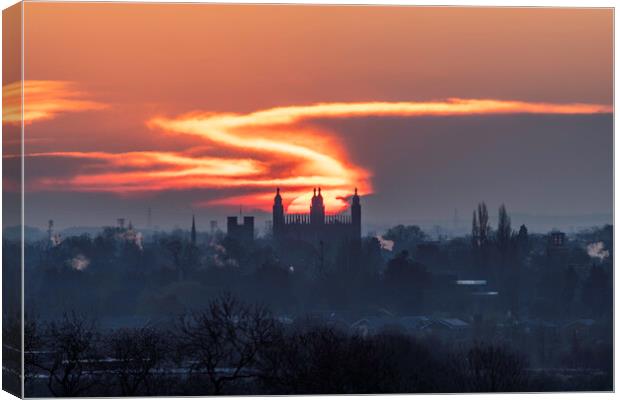 Sunrise over Cambridge, 12th April 2021 Canvas Print by Andrew Sharpe