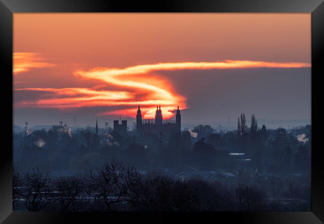 Sunrise over Cambridge, 12th April 2021 Framed Print by Andrew Sharpe
