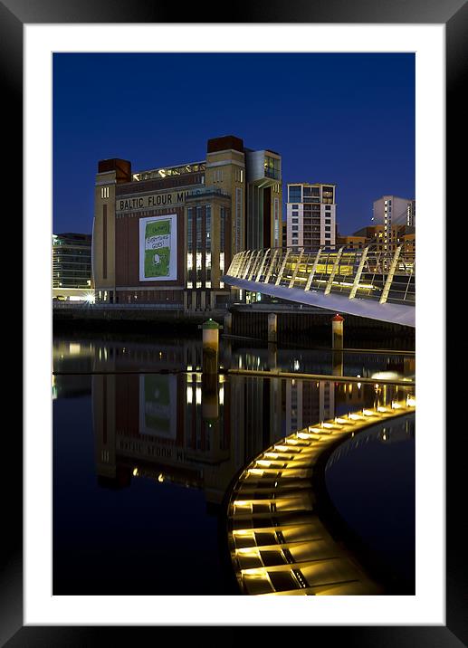 Newcastle Baltic Mill at Night Framed Mounted Print by Kevin Tate
