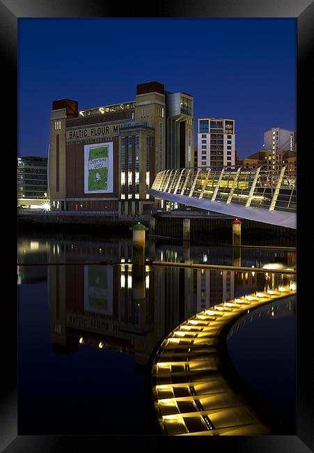 Newcastle Baltic Mill at Night Framed Print by Kevin Tate