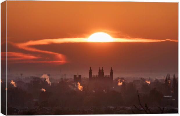 Sunrise over Cambridge, 12th April 2021 Canvas Print by Andrew Sharpe