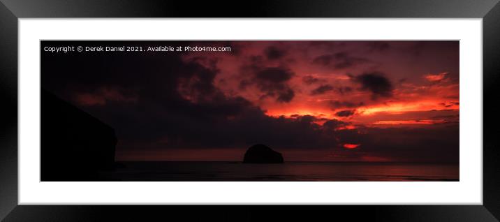 Gull Rock Sunset #2 (panoramic)  Framed Mounted Print by Derek Daniel