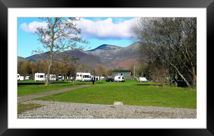 Camping under Skiddaw mountain at Keswick in Cumbria, UK. Framed Mounted Print by john hill