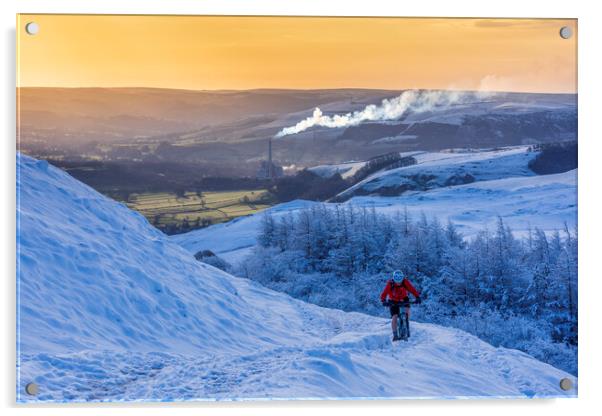 Rider on the Snow Acrylic by John Finney