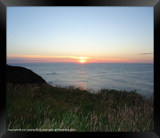 Sunset On The Moray Coast Framed Print by Jim Laverty