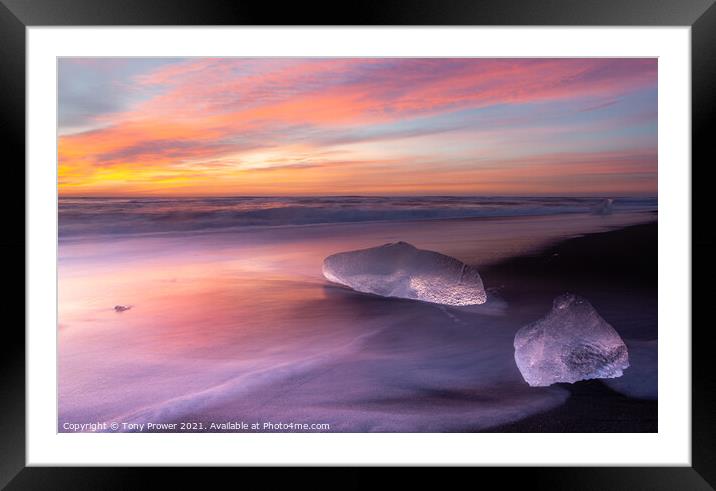 Ice Beach Lilac  Framed Mounted Print by Tony Prower