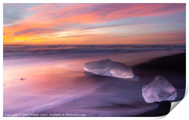Ice Beach Lilac  Print by Tony Prower