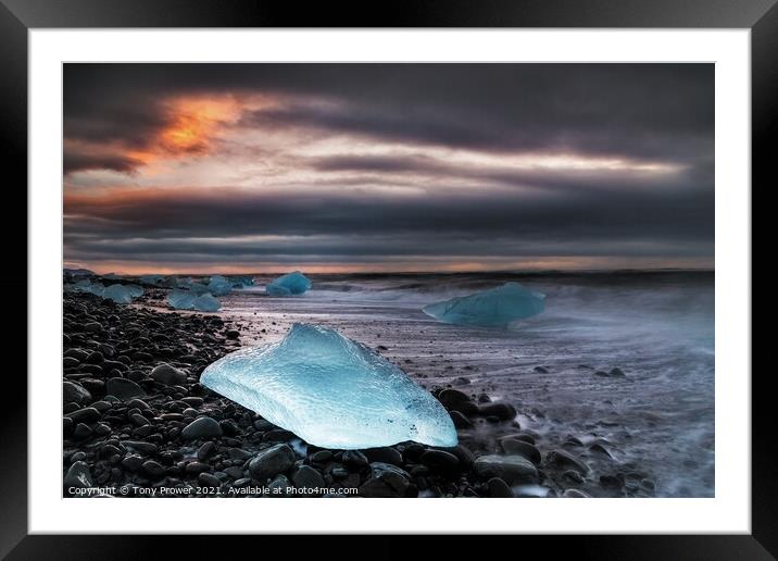 Lone Iceberg Framed Mounted Print by Tony Prower