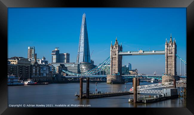 The Shard & Tower Bridge, London Framed Print by Adrian Rowley