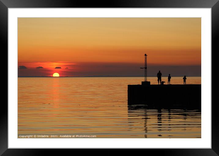 Sunset, Bagenkop Harbour, Denmark Framed Mounted Print by Imladris 