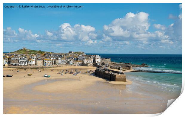 St Ives Harbour  Print by kathy white