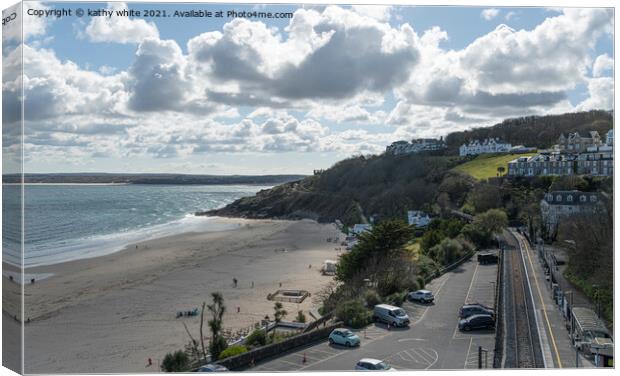 St. Ives Cornwall uk, Porthminster Beach Canvas Print by kathy white
