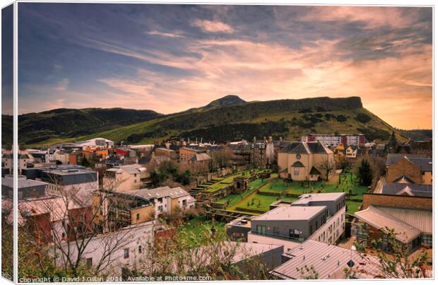 Arthur's Seat Sunset Canvas Print by David J Gillan