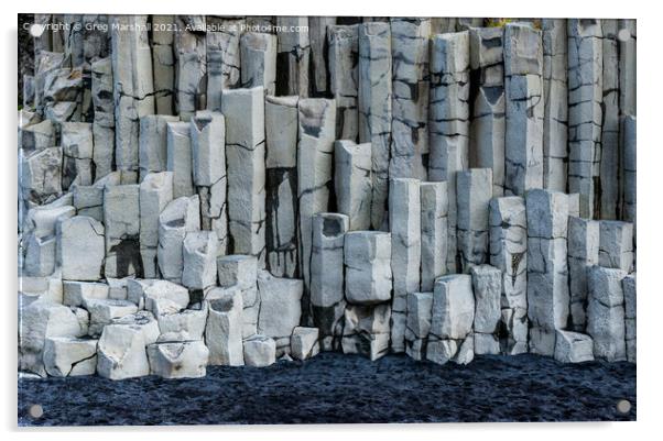 Basalt Columns at Reynisfjara Iceland Acrylic by Greg Marshall