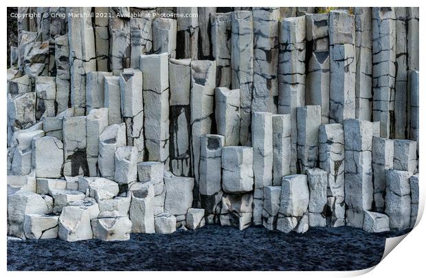 Basalt Columns at Reynisfjara Iceland Print by Greg Marshall