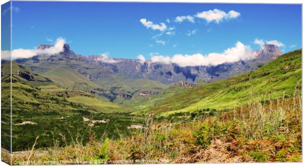 Amphitheatre, Drakensberg mountains, Kwazulu Natal Canvas Print by Adrian Turnbull-Kemp