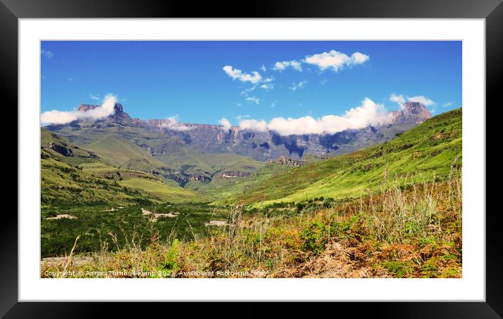 Amphitheatre, Drakensberg mountains, Kwazulu Natal Framed Mounted Print by Adrian Turnbull-Kemp