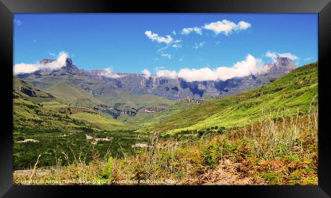 Amphitheatre, Drakensberg mountains, Kwazulu Natal Framed Print by Adrian Turnbull-Kemp