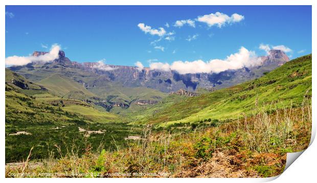 Amphitheatre, Drakensberg mountains, Kwazulu Natal Print by Adrian Turnbull-Kemp