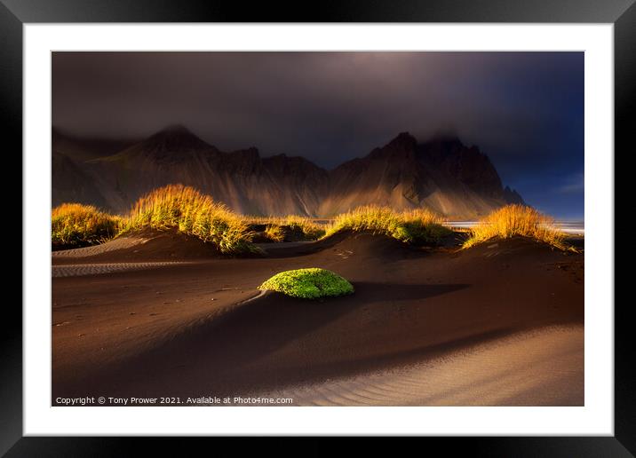Vestrahorn Sand Dunes Framed Mounted Print by Tony Prower