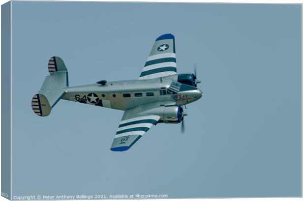 Beech C-45H Expeditor Canvas Print by Peter Anthony Rollings