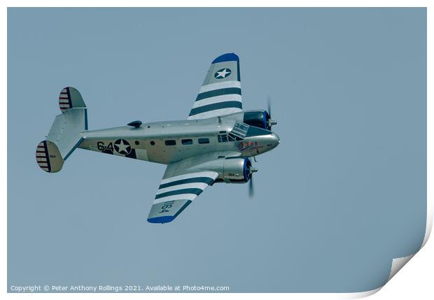 Beech C-45H Expeditor Print by Peter Anthony Rollings