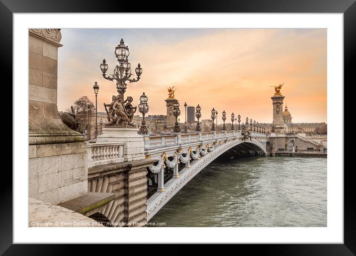 Pont Alexandre in Paris  Framed Mounted Print by Paolo Cordoni
