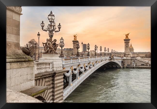 Pont Alexandre in Paris  Framed Print by Paolo Cordoni