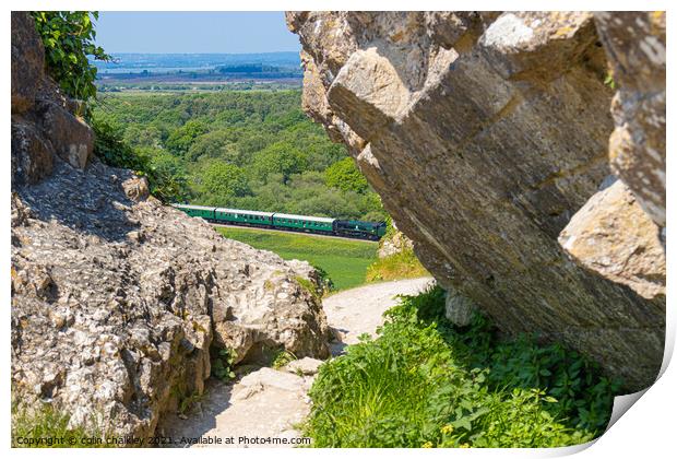 Swanage to Norden Steam Train Print by colin chalkley