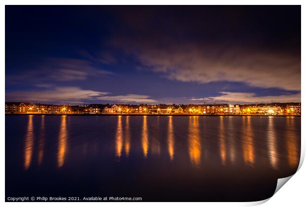West Kirby Evening Reflections Print by Philip Brookes
