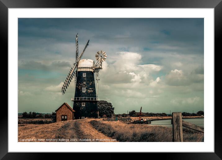 Berney Arms Windmill Framed Mounted Print by Peter Anthony Rollings