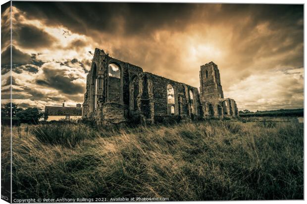 Church Amongst Ruins Canvas Print by Peter Anthony Rollings