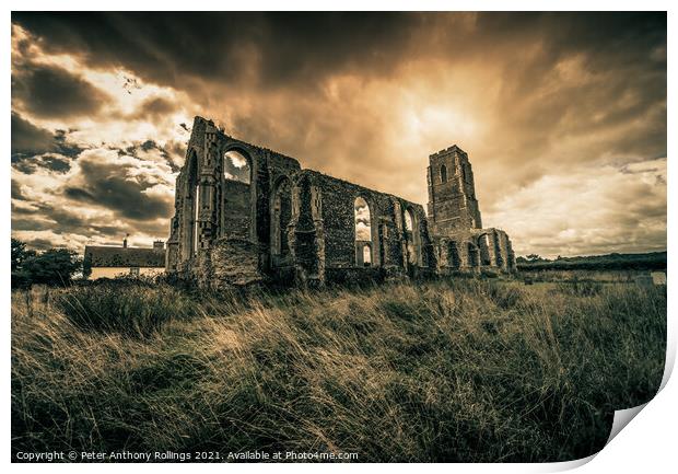 Church Amongst Ruins Print by Peter Anthony Rollings