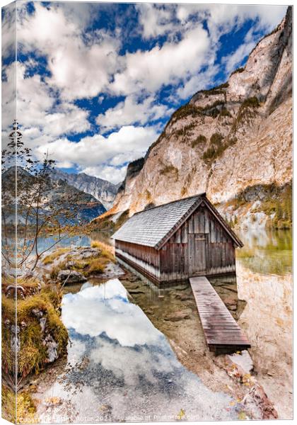 Boat house at the Obersee Canvas Print by Dirk Rüter