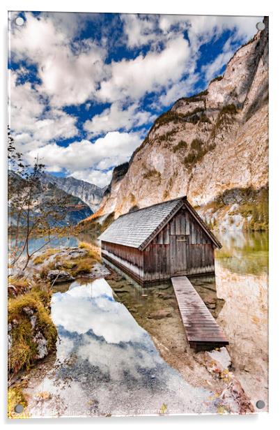 Boat house at the Obersee Acrylic by Dirk Rüter