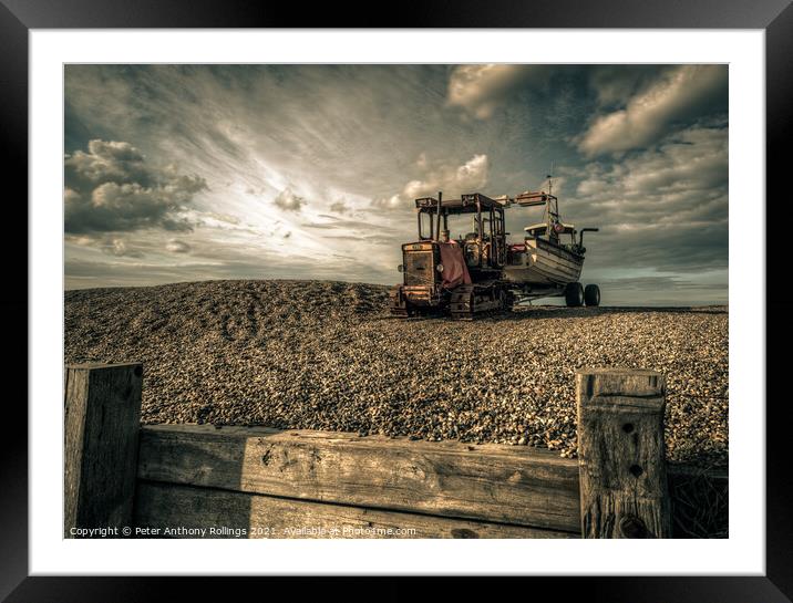 Weybourne Boat Tractor Framed Mounted Print by Peter Anthony Rollings