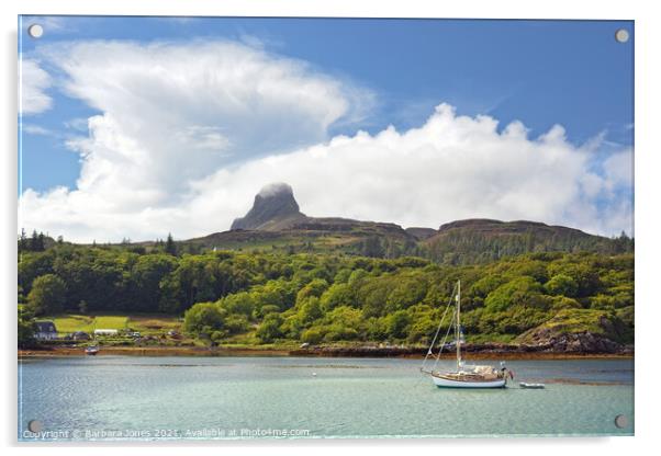 Summer Skies Isle of Eigg Scotland Acrylic by Barbara Jones
