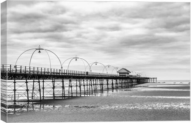 Southport Pier struts out onto the beach Canvas Print by Jason Wells