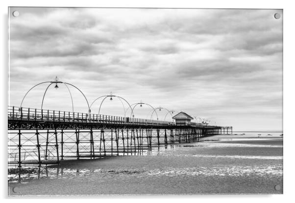 Southport Pier struts out onto the beach Acrylic by Jason Wells