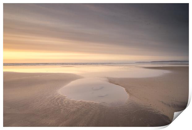 The tranqulity of a beach sunset Print by Tony Twyman